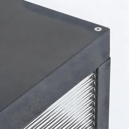 Metal Square Shape Outdoor Light Modern Style 1-Light Waterproof Pillar Lamp Image - 8