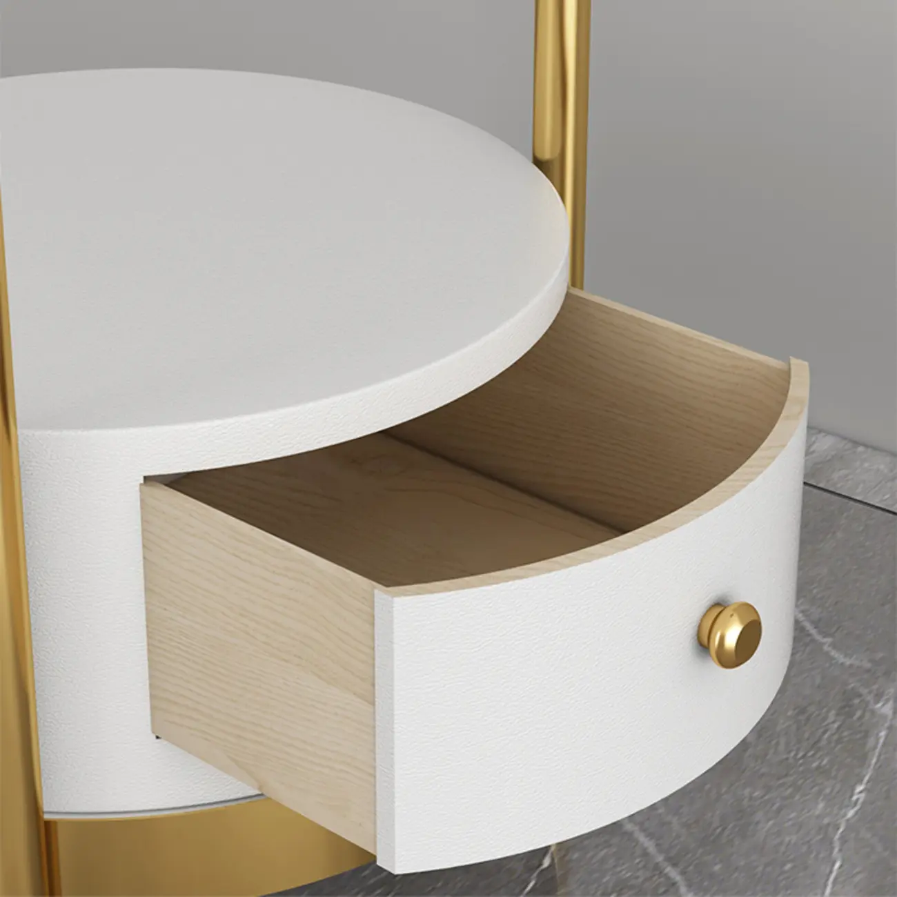 Practical Modern Metal Floor Lamp with Shelf and Pleated Shade Image - 10 | homeyfad