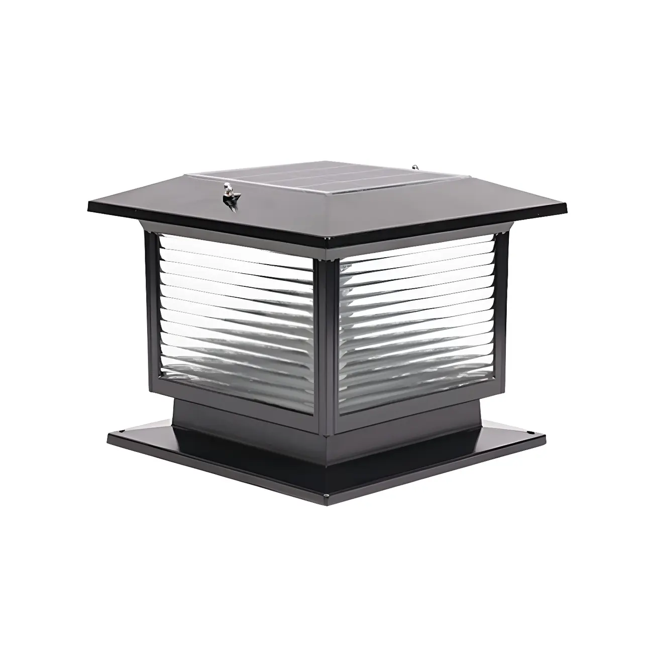 Waterproof Solar Energy Pillar Light LED Aluminum with Glass Shade for Outdoor Image - 6 | homeyfad