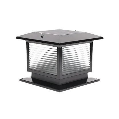 Waterproof Solar Energy Pillar Light LED Aluminum with Glass Shade for Outdoor Image - 6