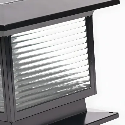 Waterproof Solar Energy Pillar Light LED Aluminum with Glass Shade for Outdoor Image - 10