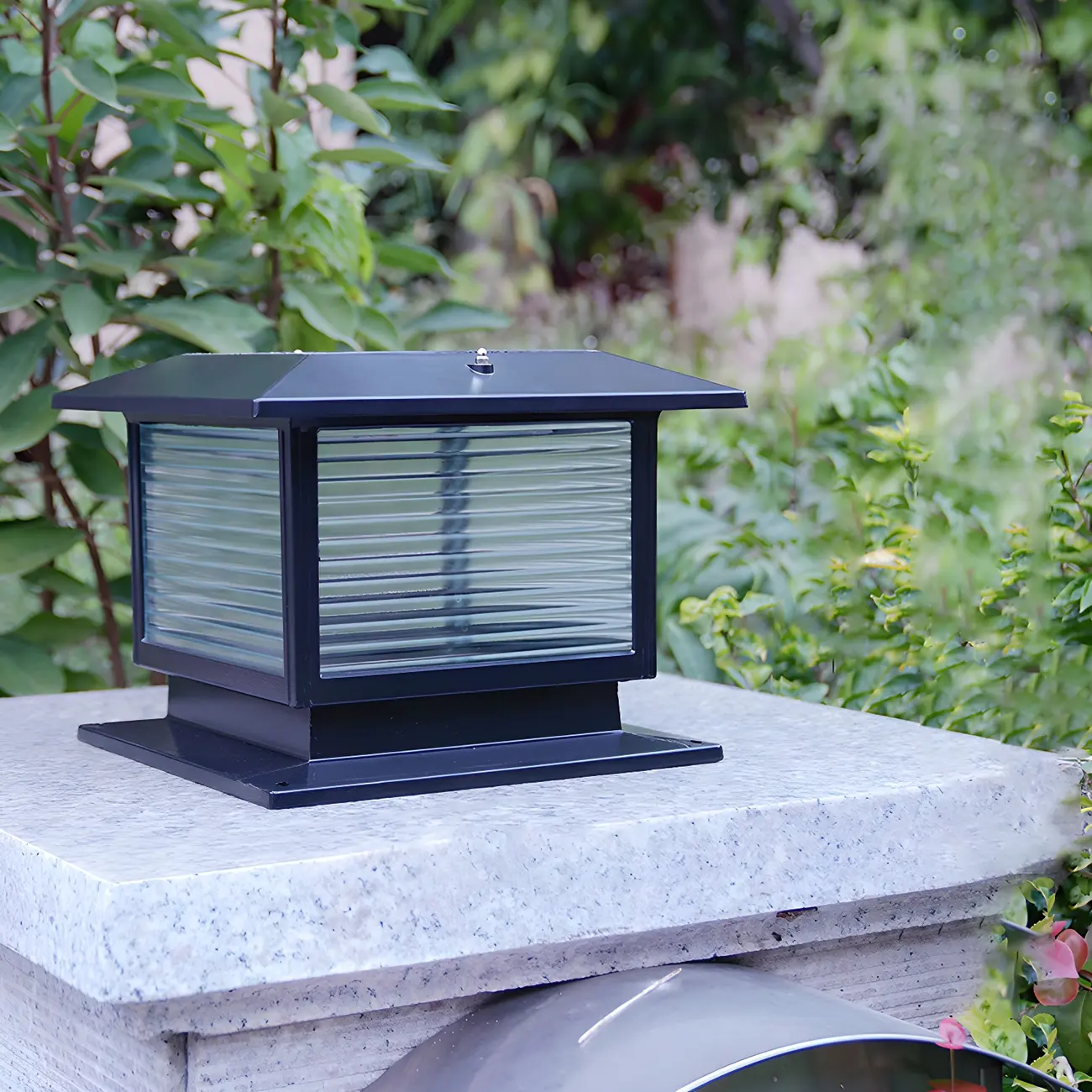 Waterproof Solar Energy Pillar Light LED Aluminum with Glass Shade for Outdoor Image - 14 | homeyfad