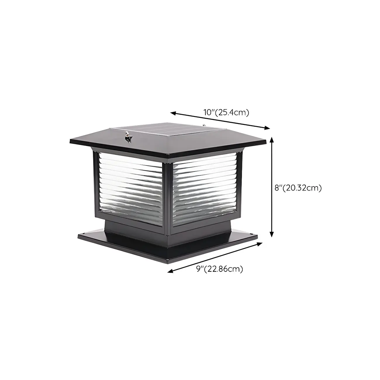 Waterproof Solar Energy Pillar Light LED Aluminum with Glass Shade for Outdoor Image - 18 | homeyfad