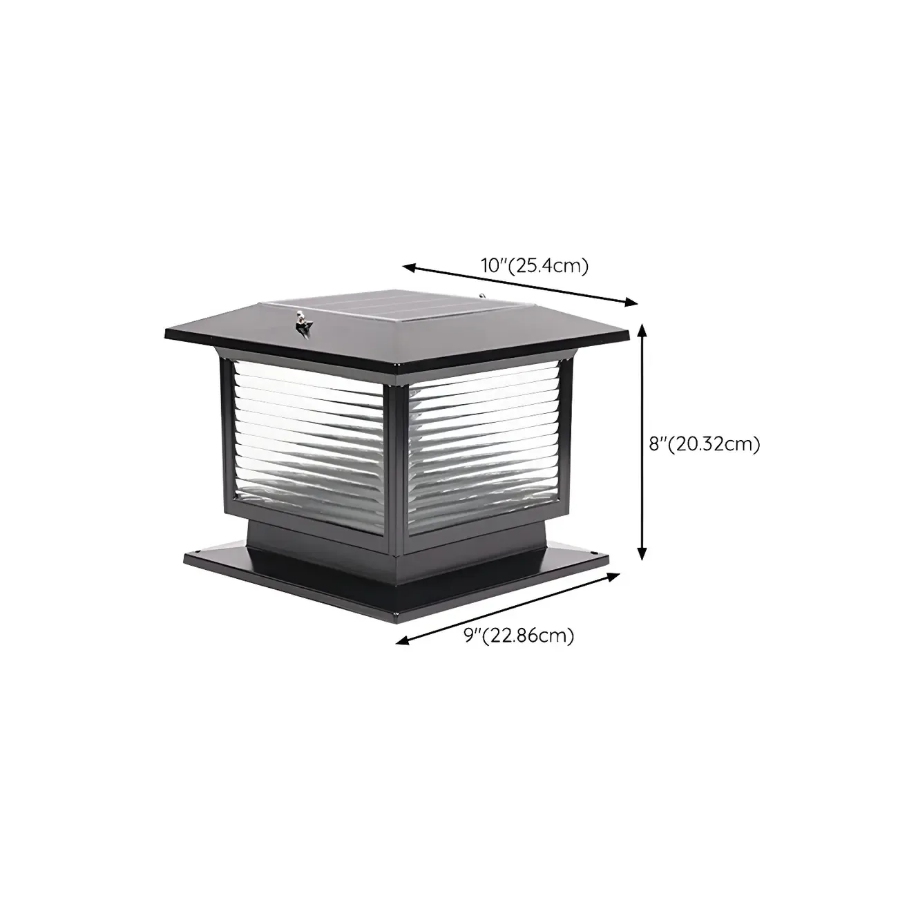 Waterproof Solar Energy Pillar Light LED Aluminum with Glass Shade for Outdoor Image - 18