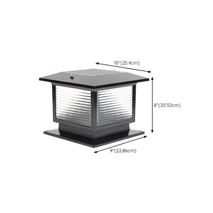 Waterproof Solar Energy Pillar Light LED Aluminum with Glass Shade for Outdoor Image - 18