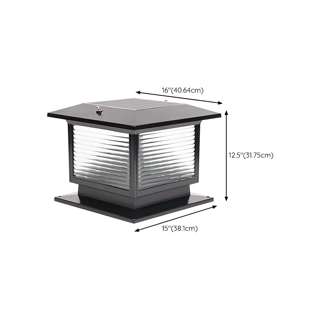 Waterproof Solar Energy Pillar Light LED Aluminum with Glass Shade for Outdoor Image - 19 | homeyfad