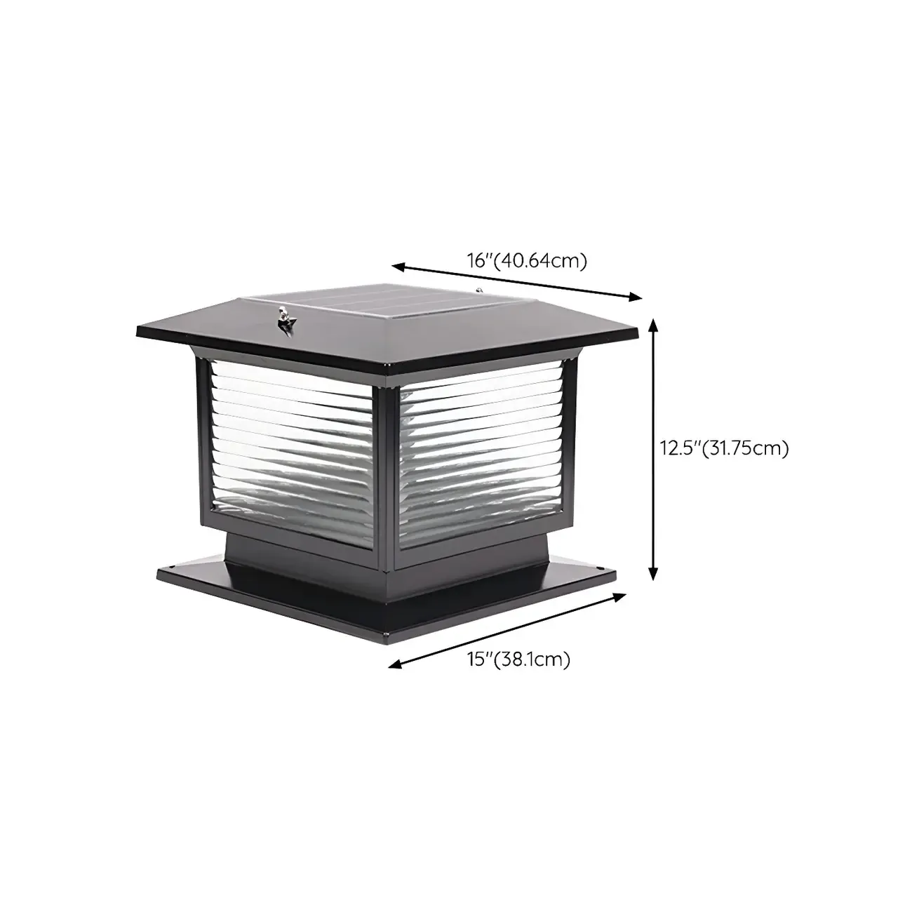 Waterproof Solar Energy Pillar Light LED Aluminum with Glass Shade for Outdoor Image - 19