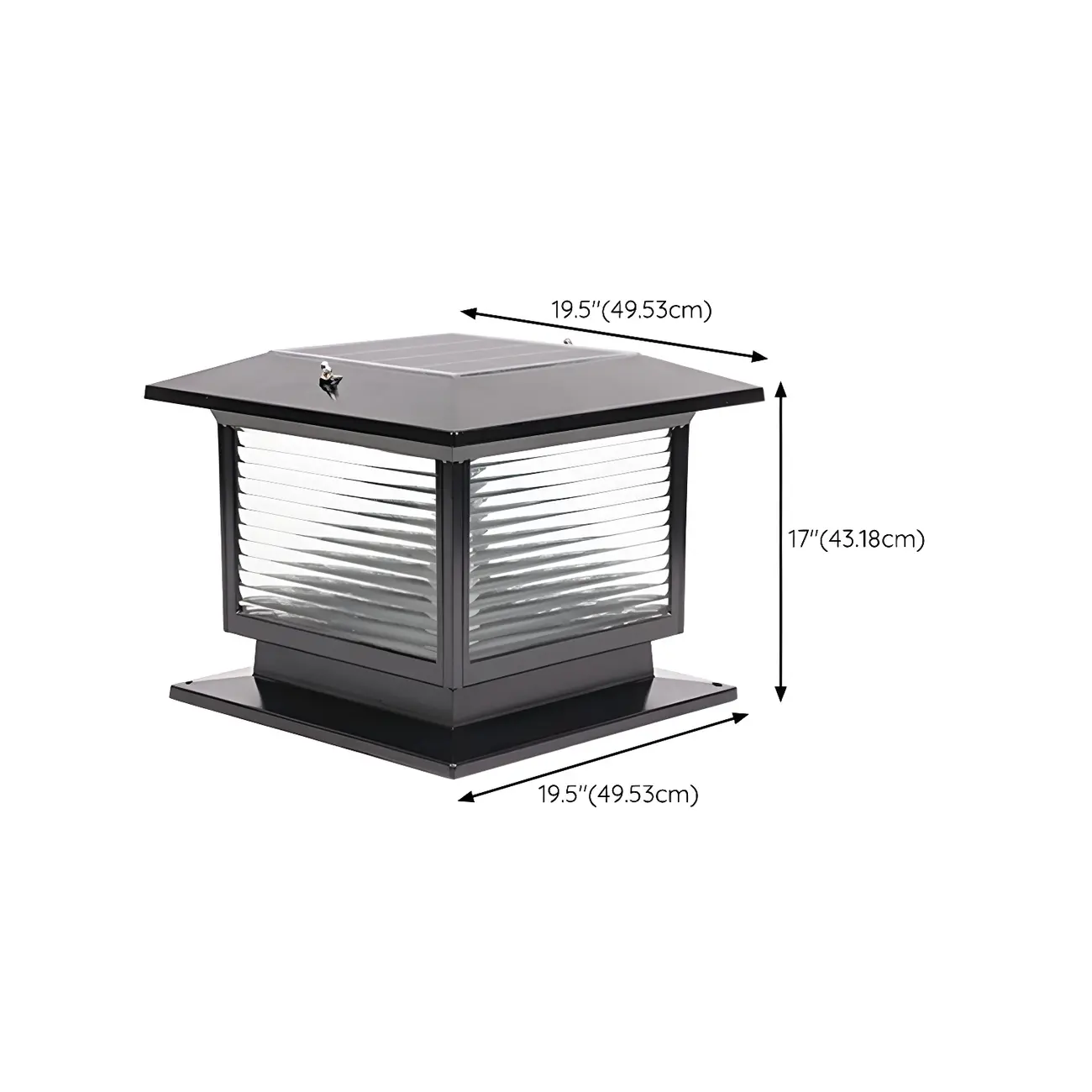 Waterproof Solar Energy Pillar Light LED Aluminum with Glass Shade for Outdoor Image - 20 | homeyfad