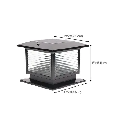 Waterproof Solar Energy Pillar Light LED Aluminum with Glass Shade for Outdoor Image - 20