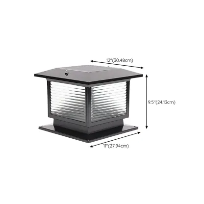 Waterproof Solar Energy Pillar Light LED Aluminum with Glass Shade for Outdoor Image - 21