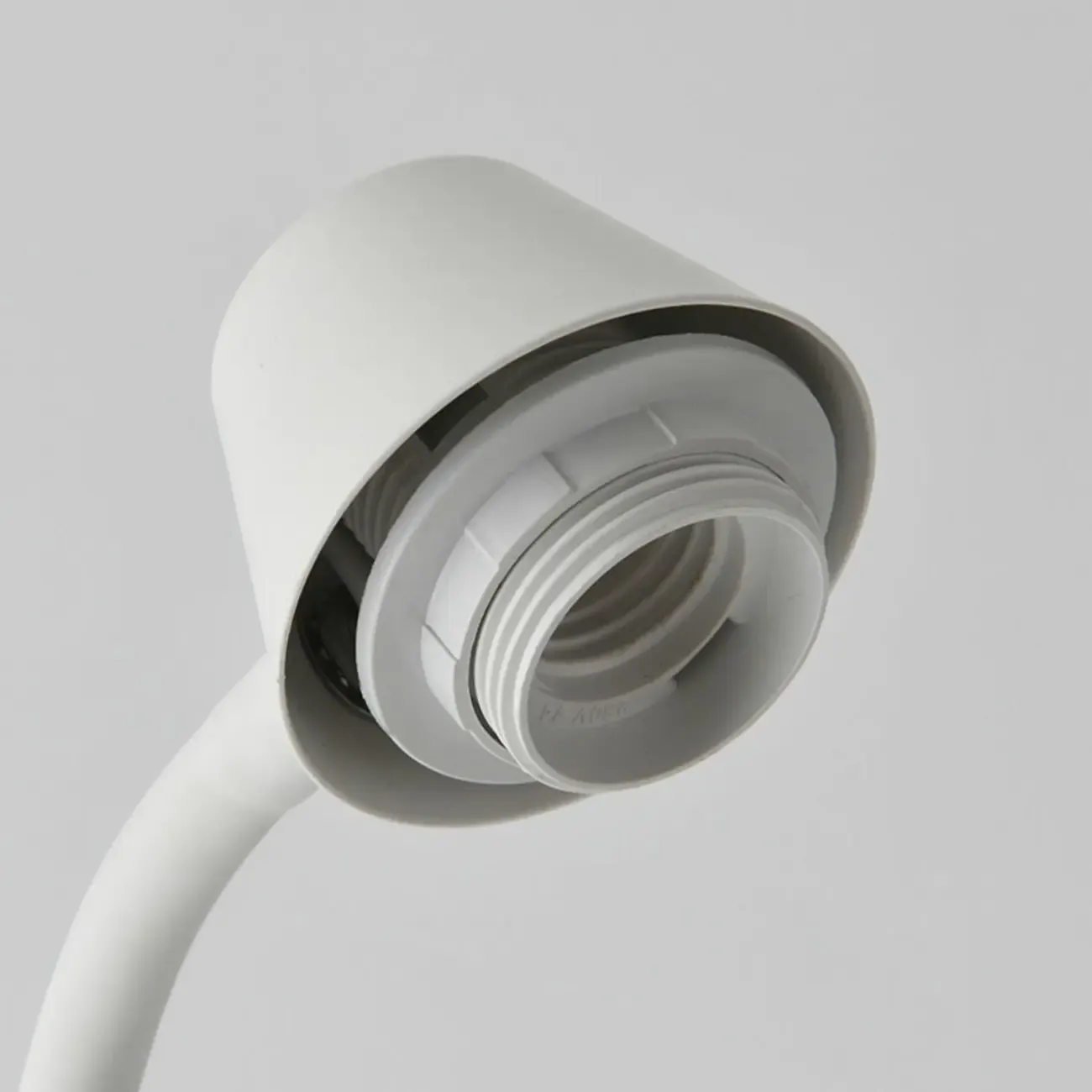Metal Minimalist White Modern Floor Lamp with Fabric Shade Image - 8