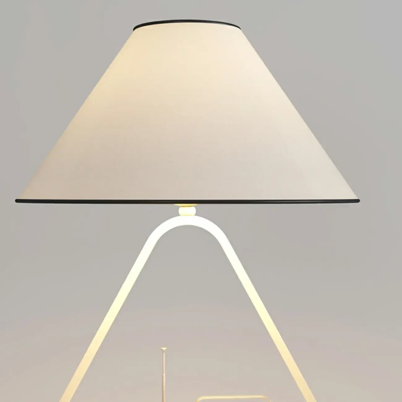 Practical Cream Floor Lamp with Shelves and Shade for Decor Image - 6