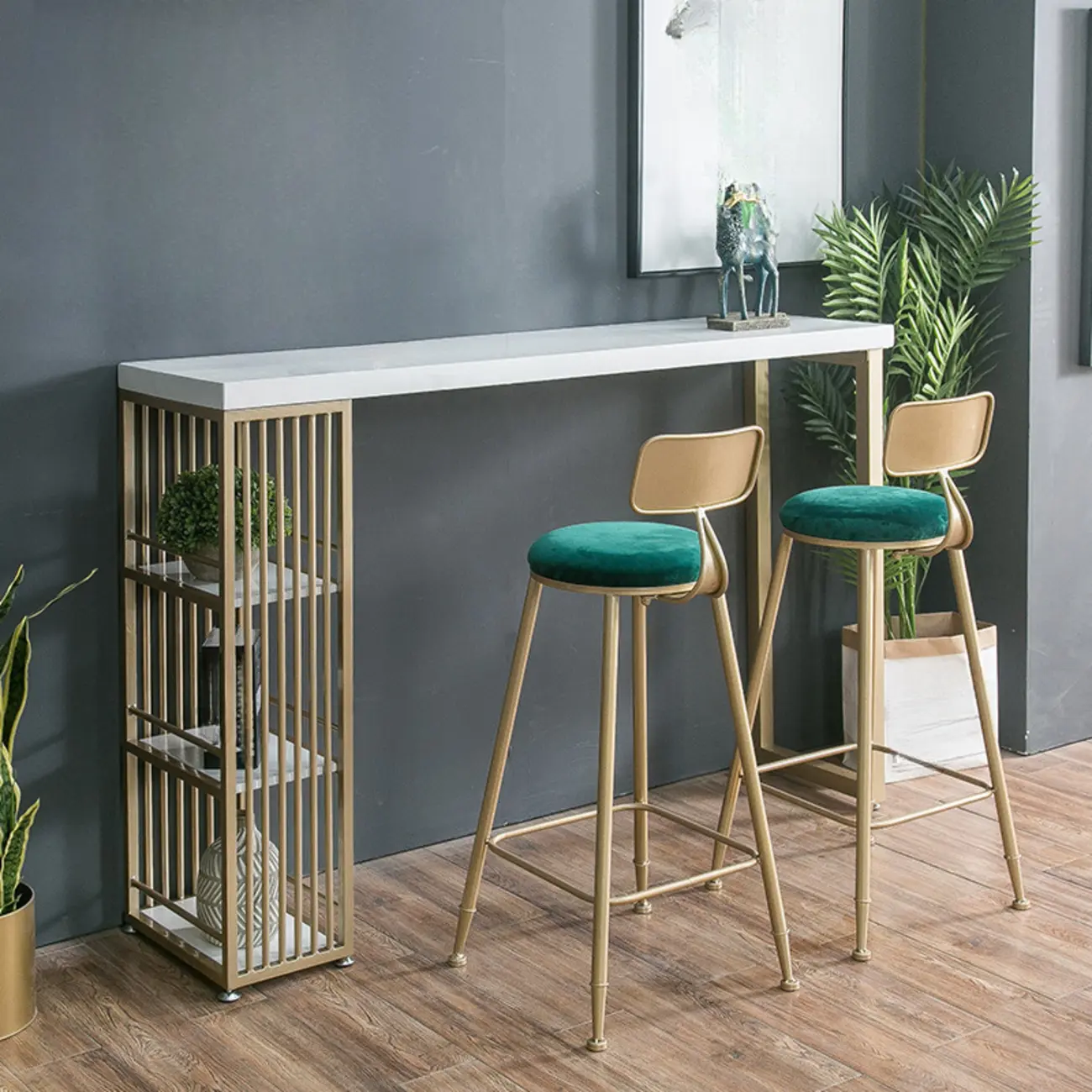 Modern Wood Bistro Table Set with Storage Image - 1 | homeyfad