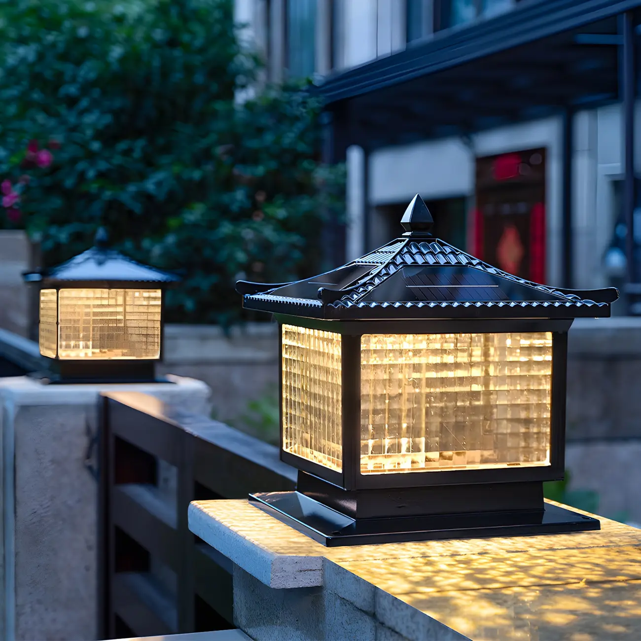 Rectangular Shape Metal Solar Pillar Lamp Modern-Style 1 Light Outdoor Waterproof Light Image - 5 | homeyfad