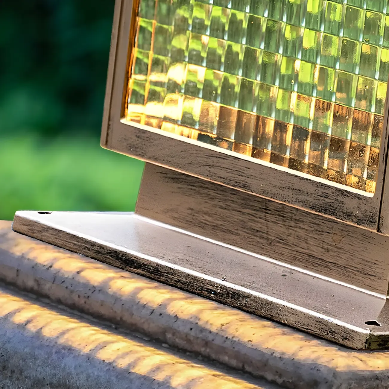 Rectangular Shape Metal Solar Pillar Lamp Modern-Style 1 Light Outdoor Waterproof Light Image - 8