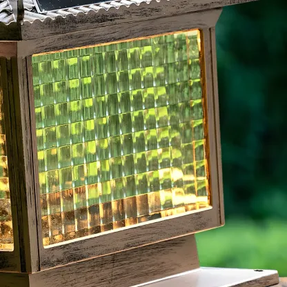 Rectangular Shape Metal Solar Pillar Lamp Modern-Style 1 Light Outdoor Waterproof Light Image - 9