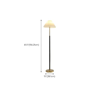 Adjustable Black Gold Metal Floor Lamp with White Pleated Shade  #size