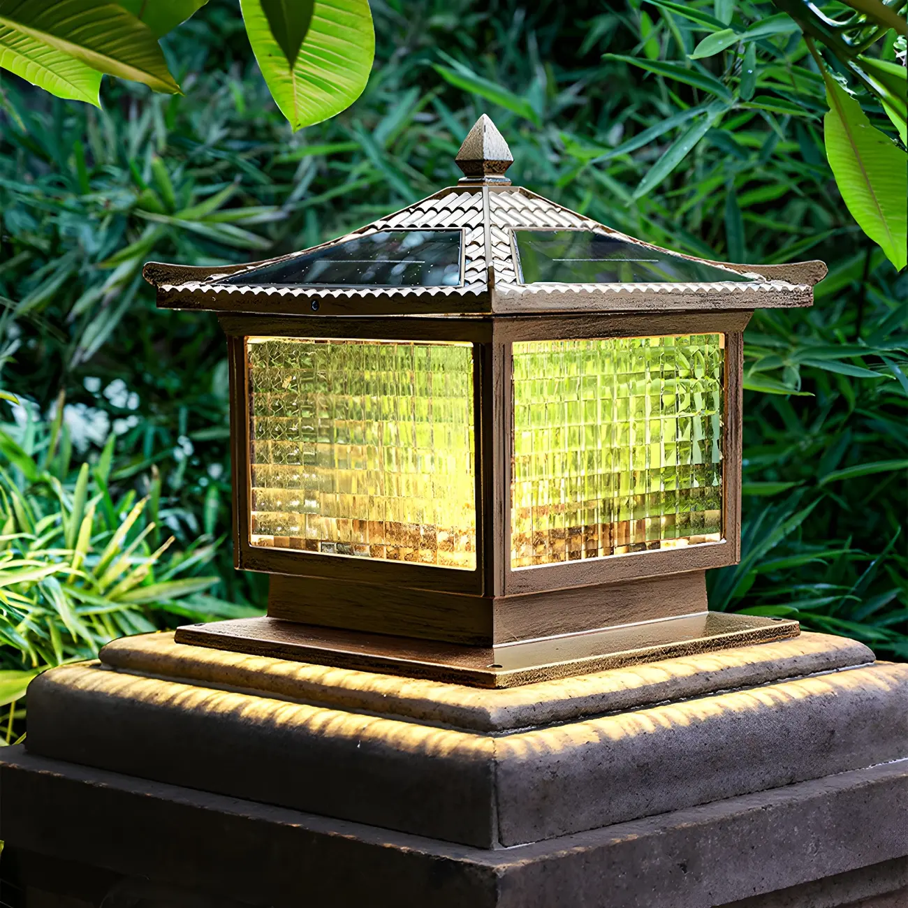 Rectangular Shape Metal Solar Pillar Lamp Modern-Style 1 Light Outdoor Waterproof Light Image - 11 | homeyfad