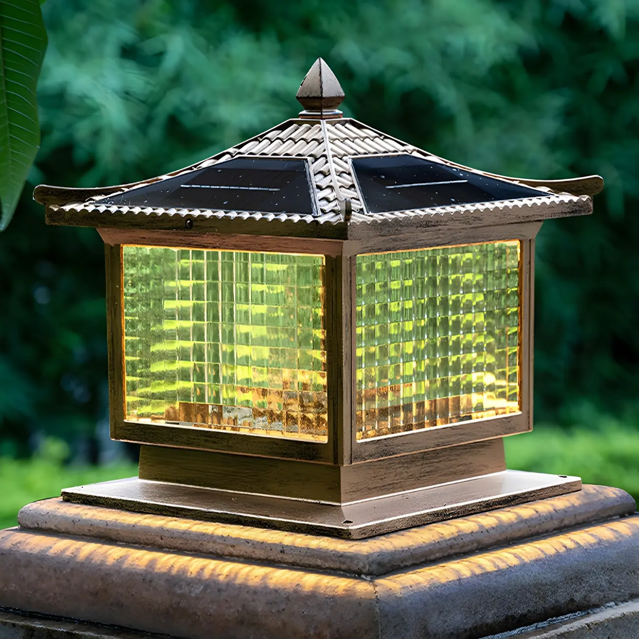 Rectangular Shape Metal Solar Pillar Lamp Modern-Style 1 Light Outdoor Waterproof Light Image - 12 | homeyfad