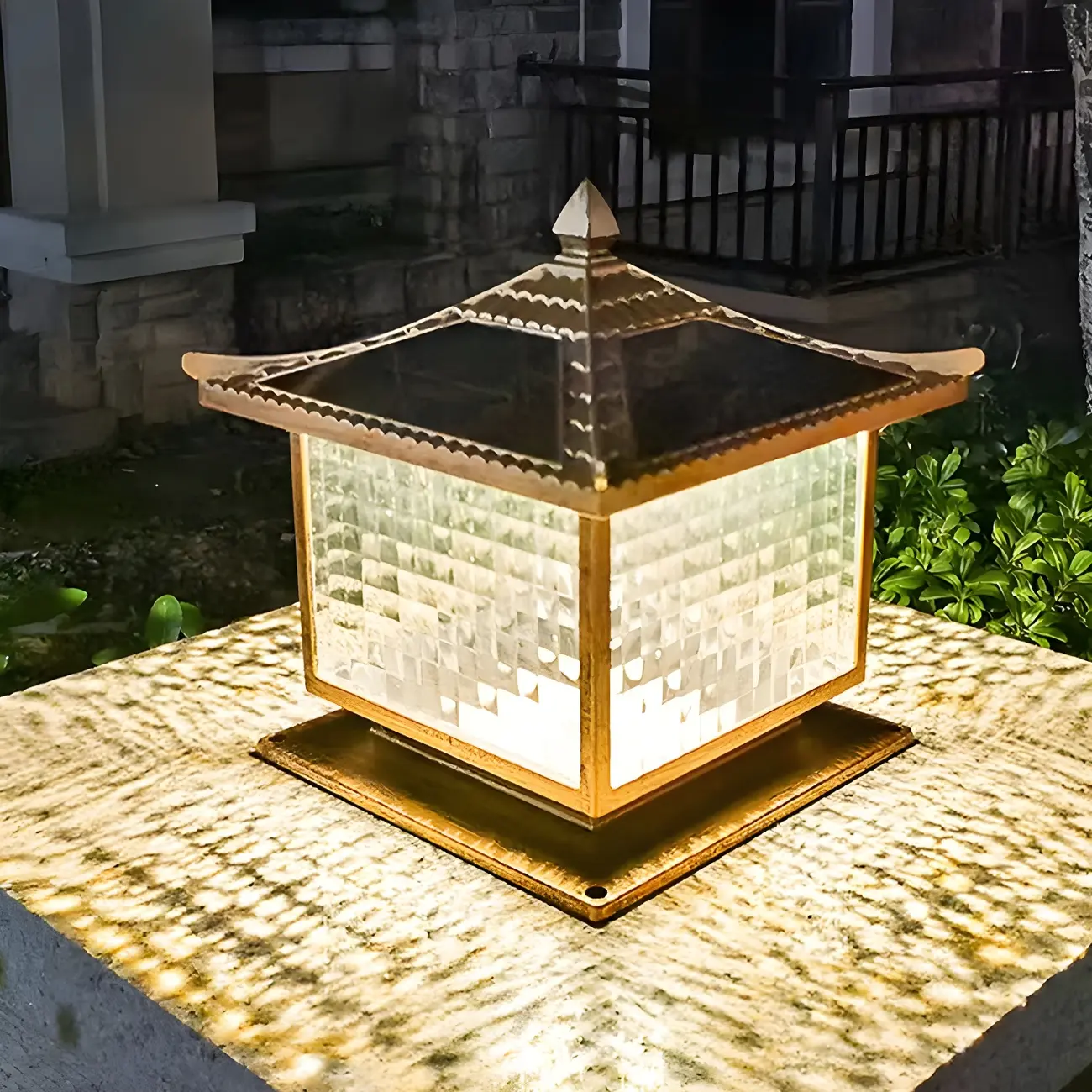 Rectangular Shape Metal Solar Pillar Lamp Modern-Style 1 Light Outdoor Waterproof Light Image - 13 | homeyfad