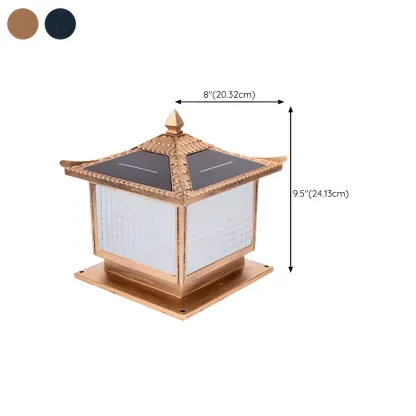 Rectangular Shape Metal Solar Pillar Lamp Modern-Style 1 Light Outdoor Waterproof Light Image - 21