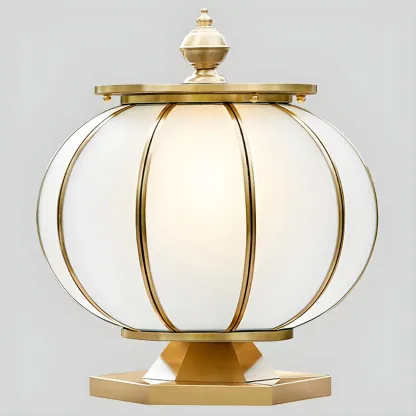 Round Shape Metal Solar Pillar Lamp Modern Style 1 Light Outdoor Light Image - 2