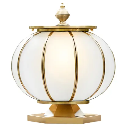 Round Shape Metal Solar Pillar Lamp Modern Style 1 Light Outdoor Light Image - 7