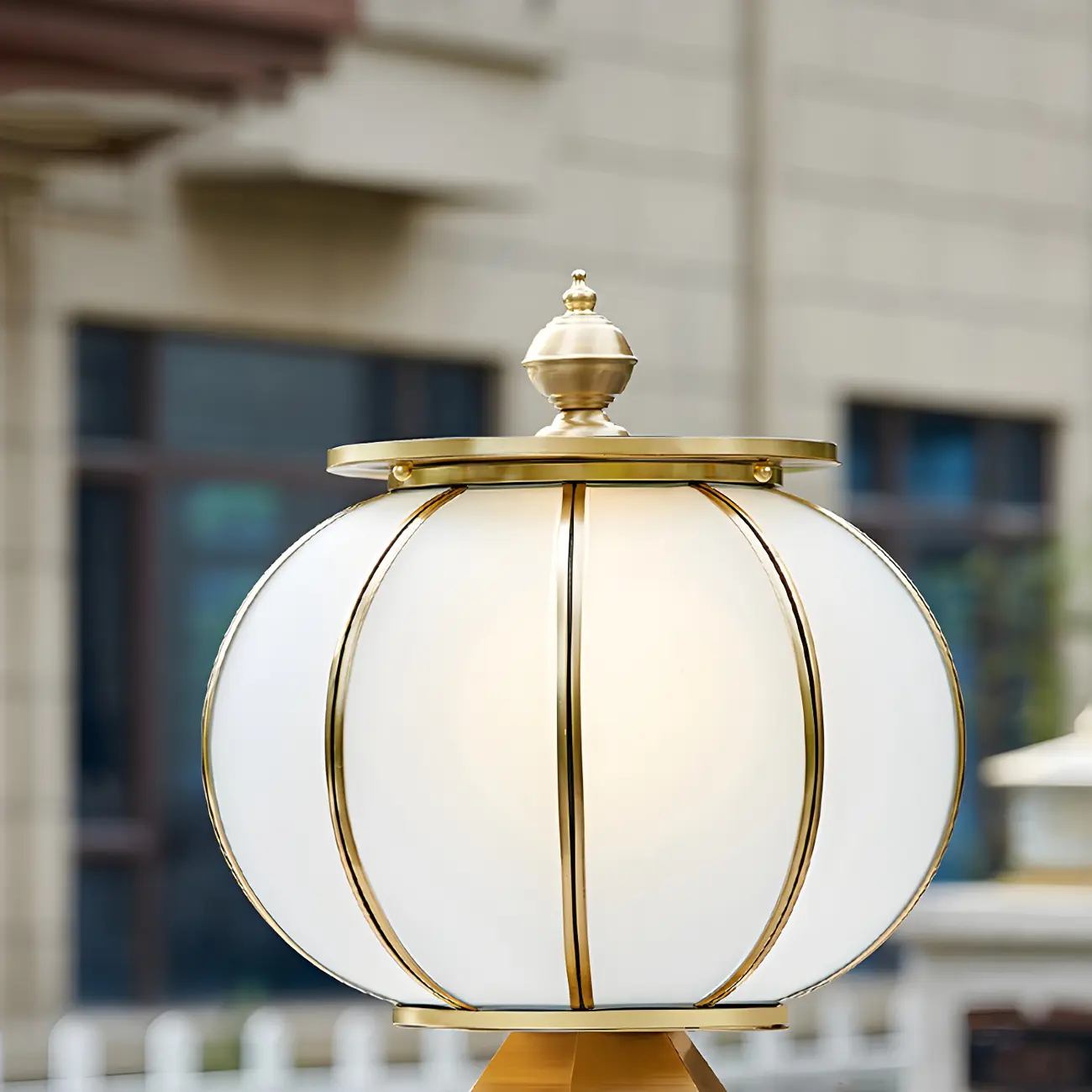Round Shape Metal Solar Pillar Lamp Modern Style 1 Light Outdoor Light Image - 12 | homeyfad