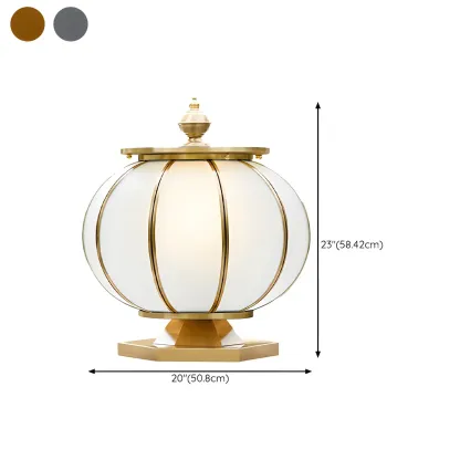 Round Shape Metal Solar Pillar Lamp Modern Style 1 Light Outdoor Light Image - 17