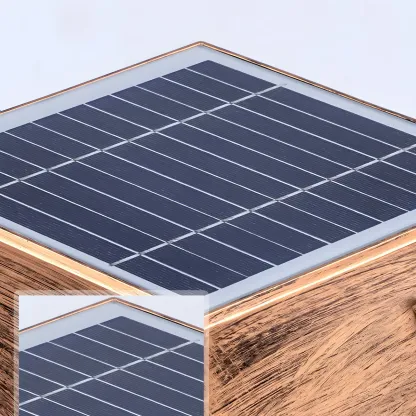 Geometric LED Pillar Light Modern Solar Lighting Fixture for Garden Image - 4