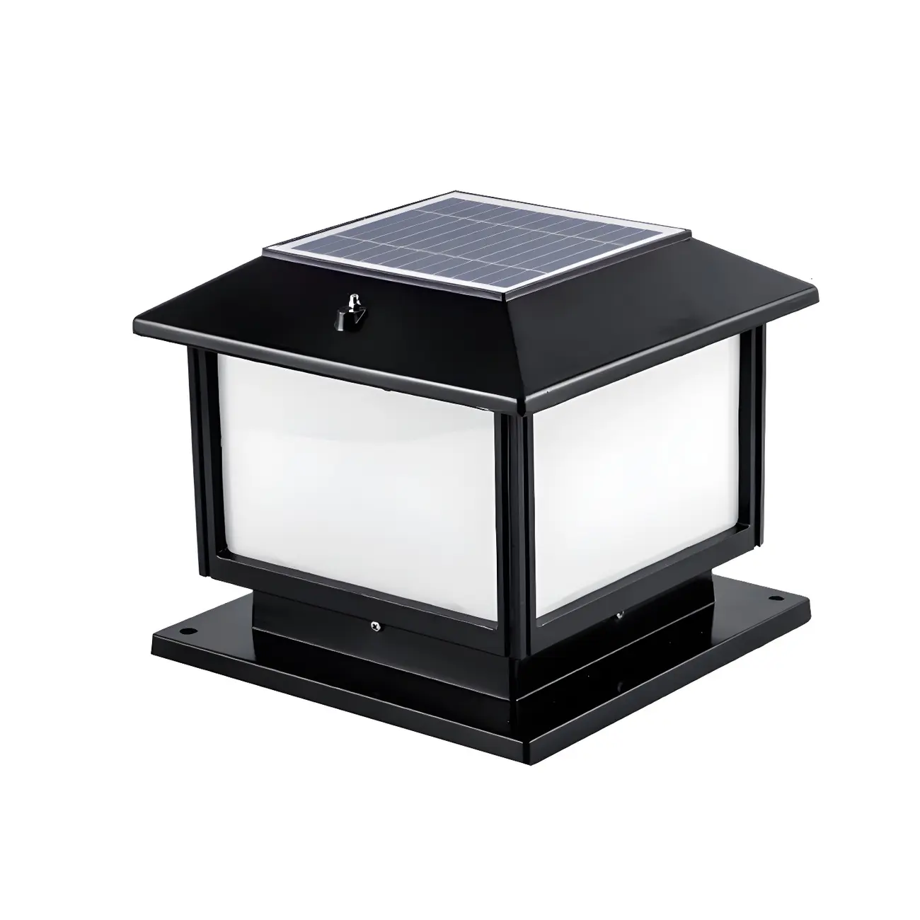 Geometric LED Pillar Light Modern Solar Lighting Fixture for Garden Image - 6 | homeyfad