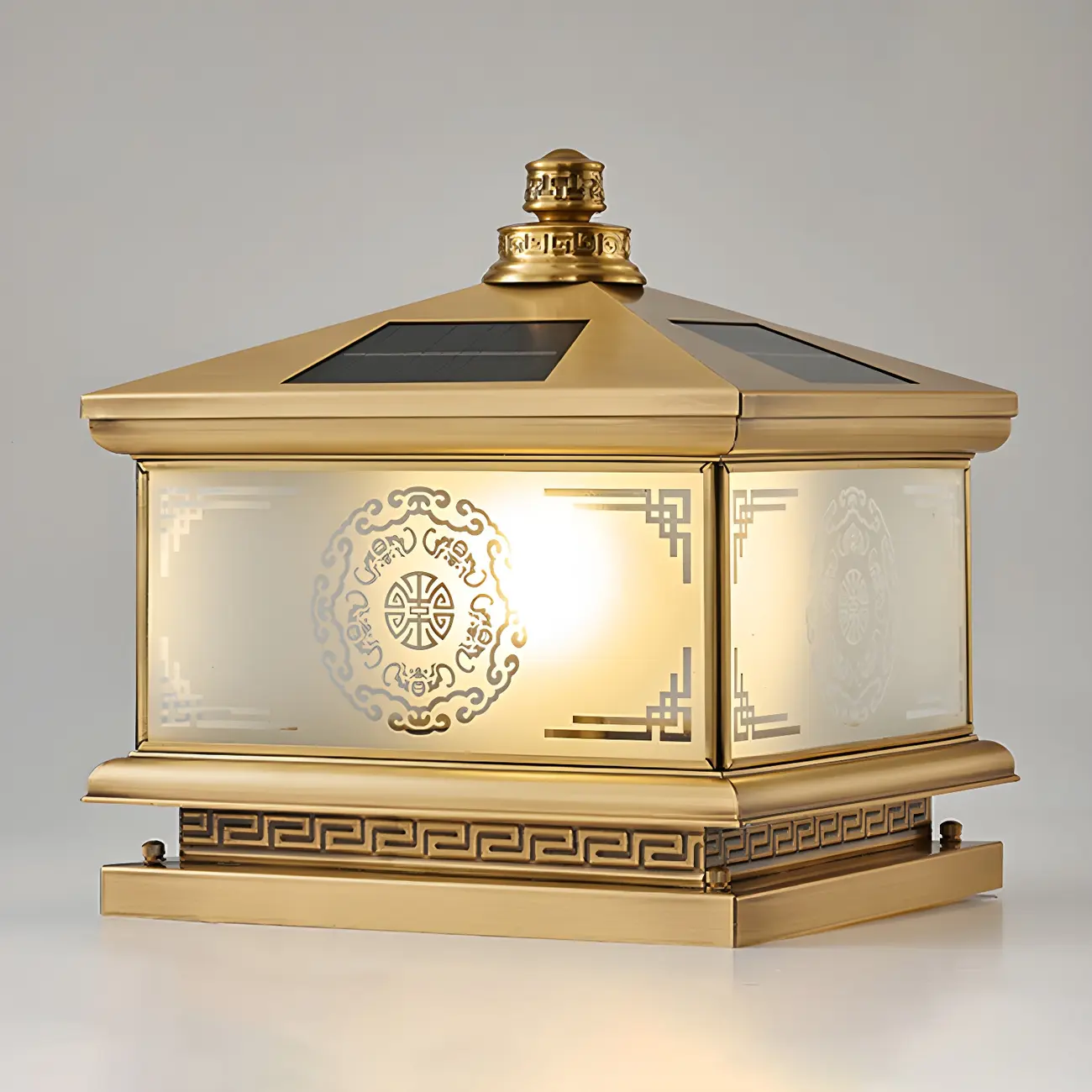 Rectangle Shape Metal Solar Pillar Lamp Modern 1 Light Outdoor Waterproof Light Image - 8 | homeyfad