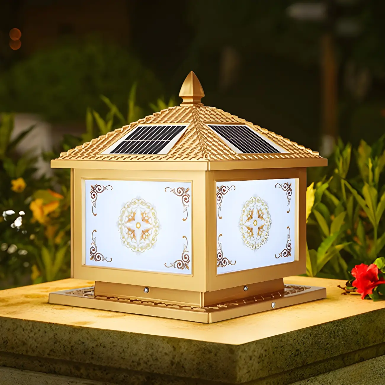 Contemporary LED Pillar Light Household Solar Lighting Fixture for Garden Image - 1 | homeyfad