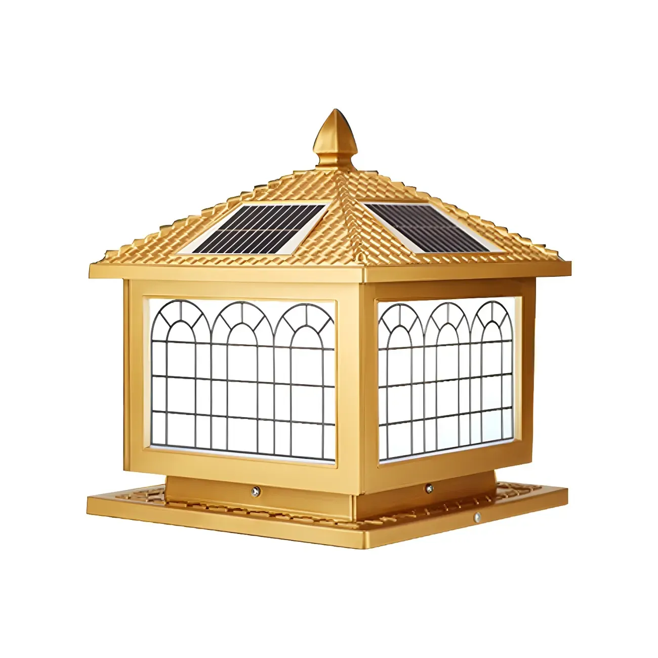 Contemporary LED Pillar Light Household Solar Lighting Fixture for Garden Image - 6