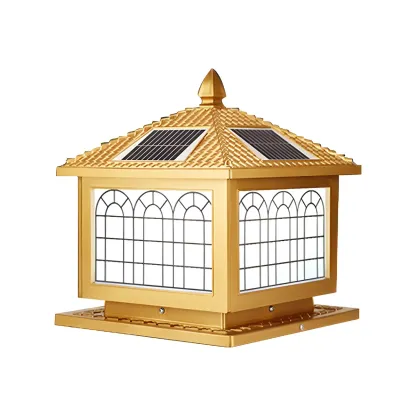 Contemporary LED Pillar Light Household Solar Lighting Fixture for Garden Image - 6