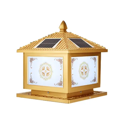 Contemporary LED Pillar Light Household Solar Lighting Fixture for Garden Image - 7