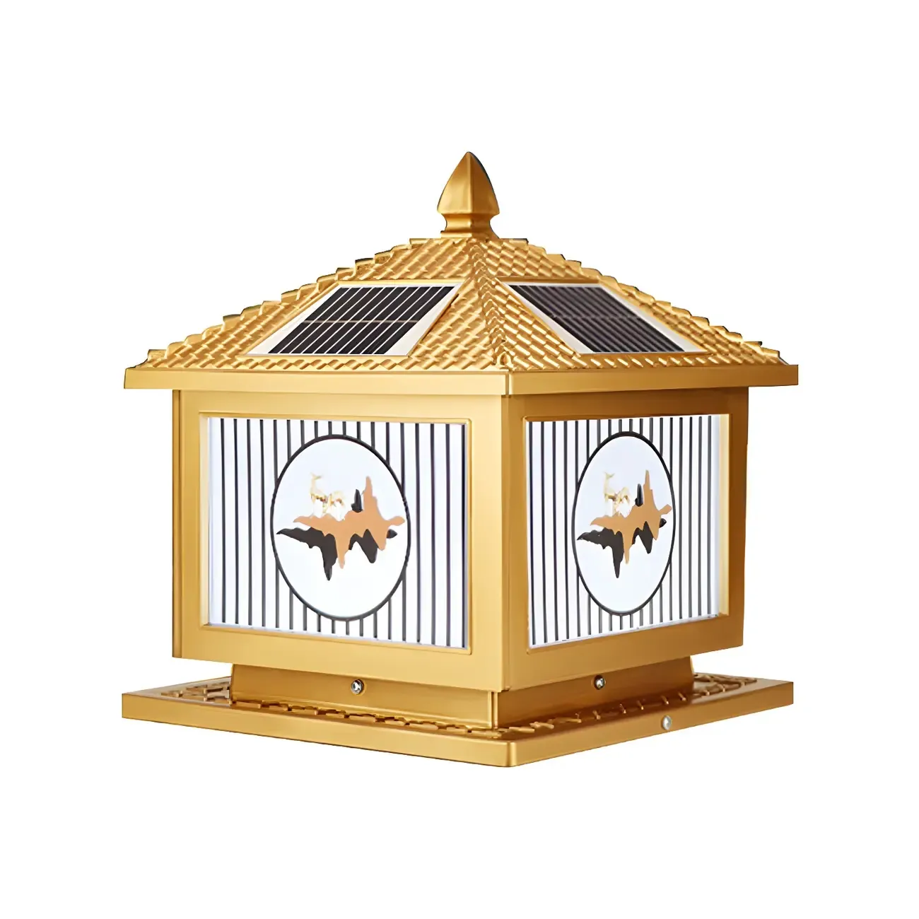 Contemporary LED Pillar Light Household Solar Lighting Fixture for Garden Image - 8