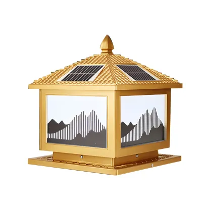 Contemporary LED Pillar Light Household Solar Lighting Fixture for Garden Image - 9