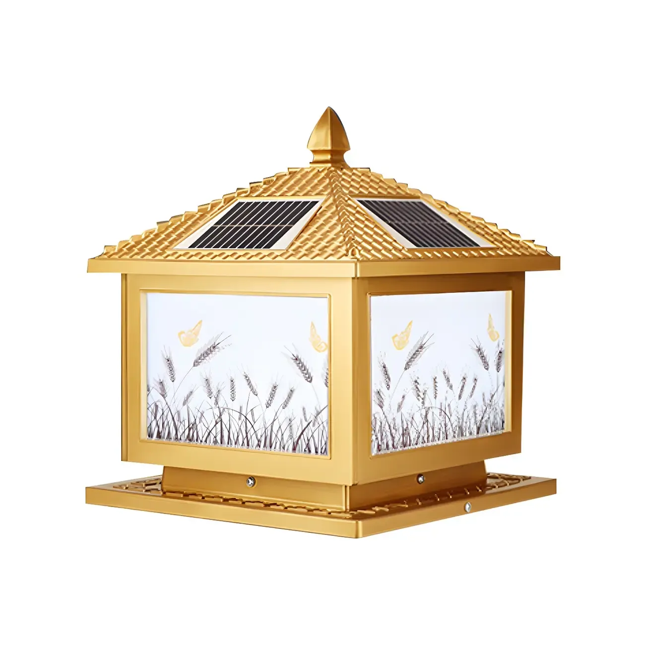 Contemporary LED Pillar Light Household Solar Lighting Fixture for Garden Image - 10