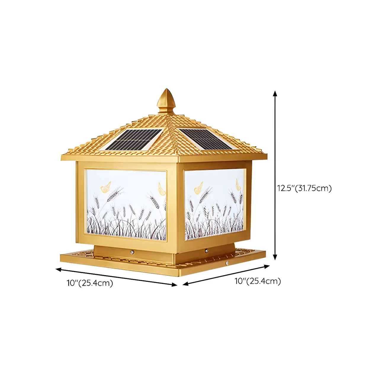 Contemporary LED Pillar Light Household Solar Lighting Fixture for Garden #size