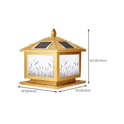 Contemporary LED Pillar Light Household Solar Lighting Fixture for Garden #size