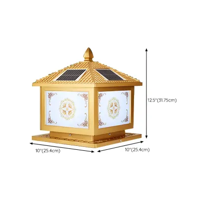 Contemporary LED Pillar Light Household Solar Lighting Fixture for Garden Image - 24