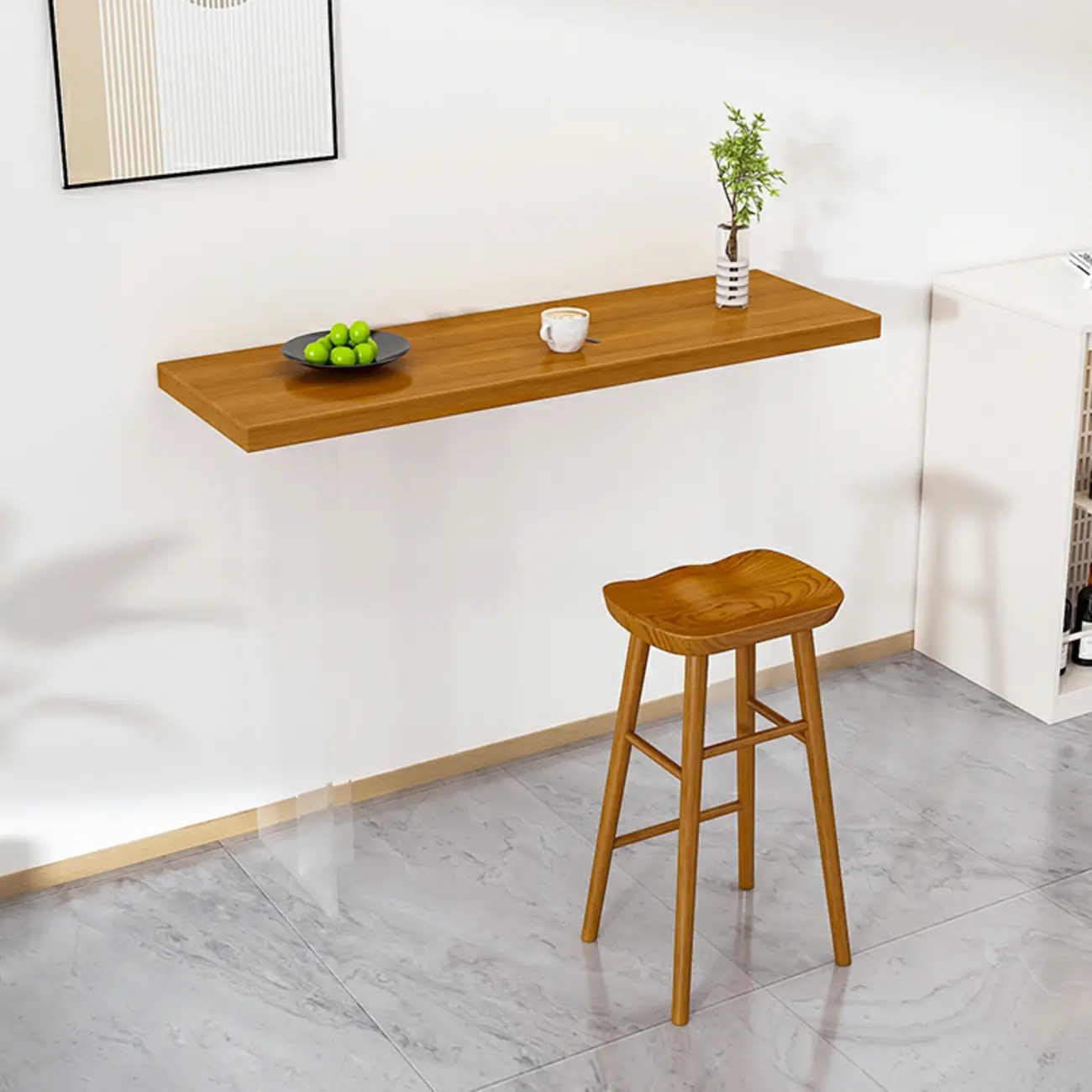 Modern Brown Bar Set with Wood Seating and Footrest Image - 4 | homeyfad