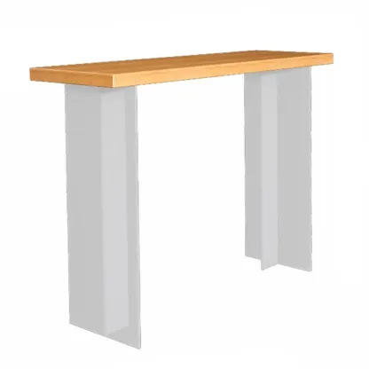 Modern Brown Bar Set with Wood Seating and Footrest Image - 8