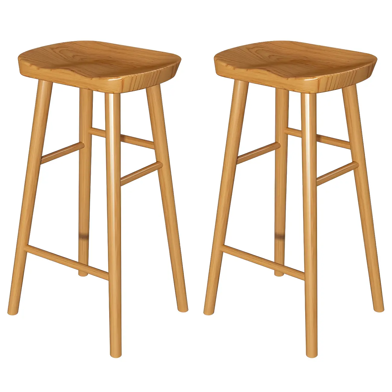 Modern Brown Bar Set with Wood Seating and Footrest Image - 9 | homeyfad