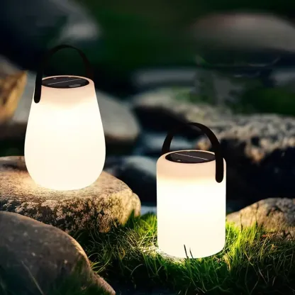 6"/5"/6.5" Solar Waterproof Black Solar Table Lamp with Resin Shade Adapted for LED Bulbs, Light Included Image - 1