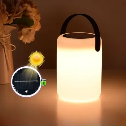 6"/5"/6.5" Solar Waterproof Black Solar Table Lamp with Resin Shade Adapted for LED Bulbs, Light Included Image - 2