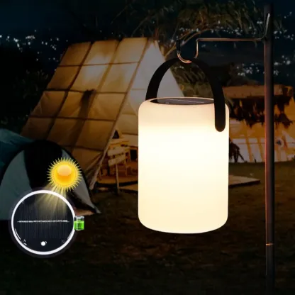 6"/5"/6.5" Solar Waterproof Black Solar Table Lamp with Resin Shade Adapted for LED Bulbs, Light Included Image - 7