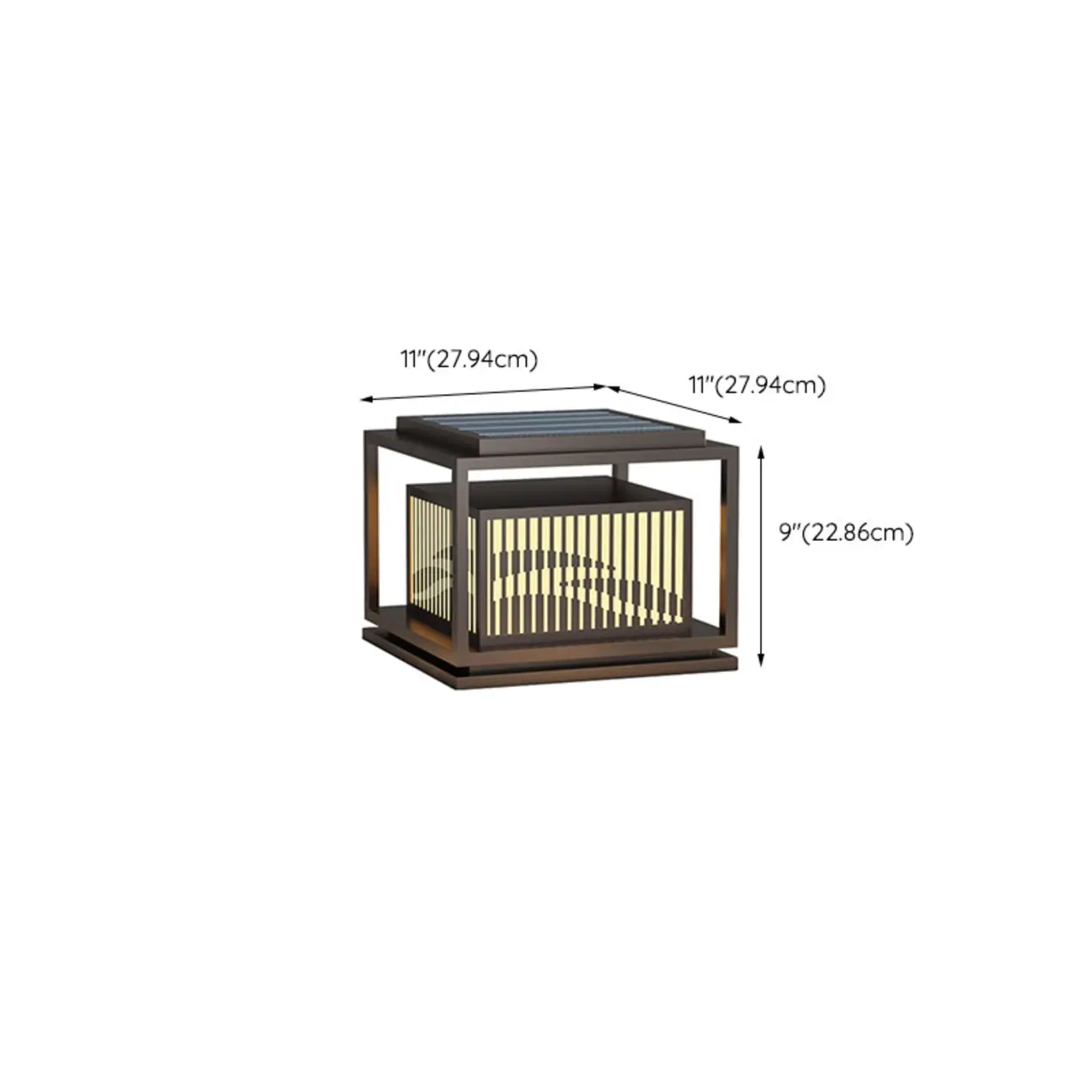 3 Color Light Black Metal Rectangle Solar 10"/18"/8" Solar Table Lamp Adapted for LED Bulbs Image - 16 | homeyfad