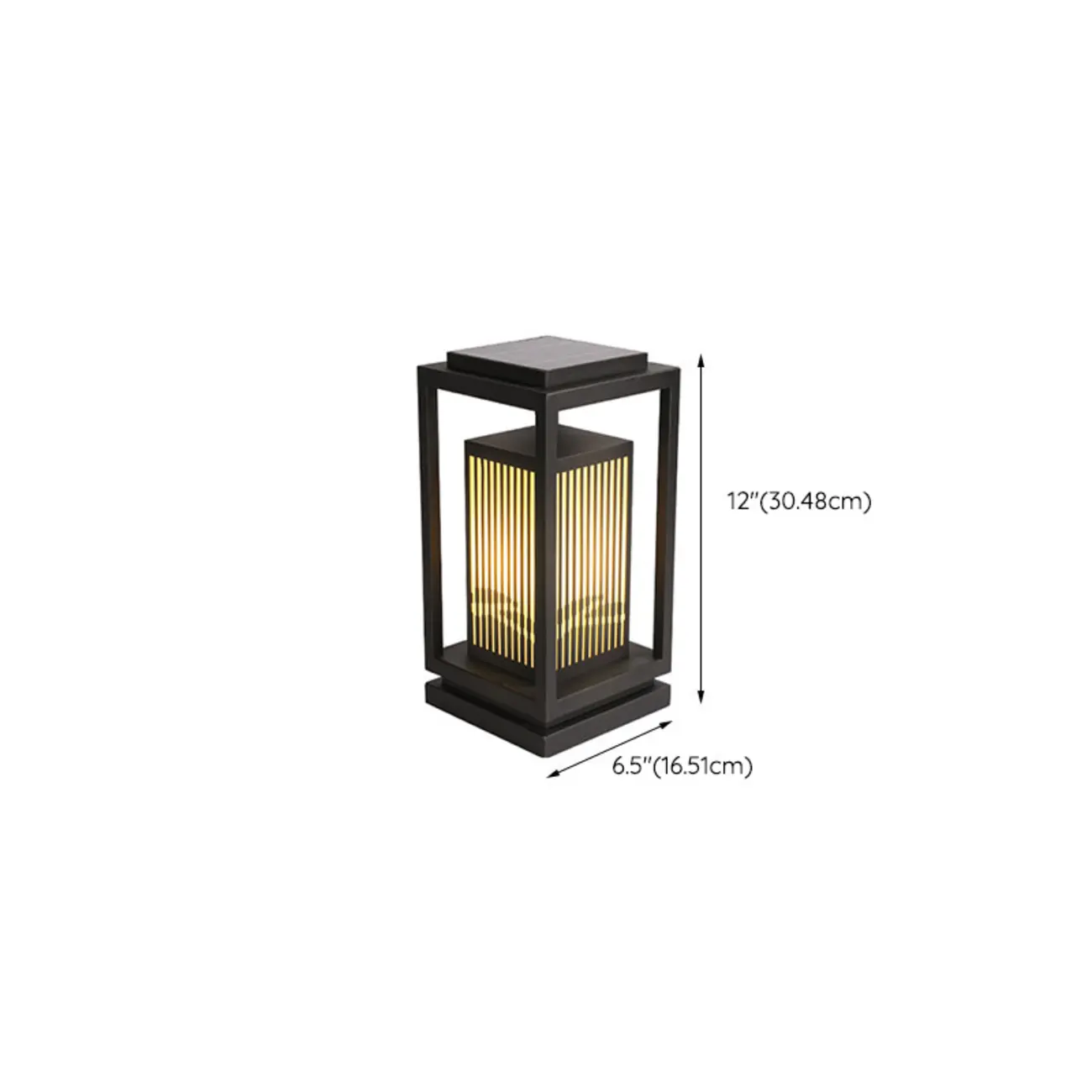 3 Color Light Black Metal Rectangle Solar 10"/18"/8" Solar Table Lamp Adapted for LED Bulbs Image - 17 | homeyfad